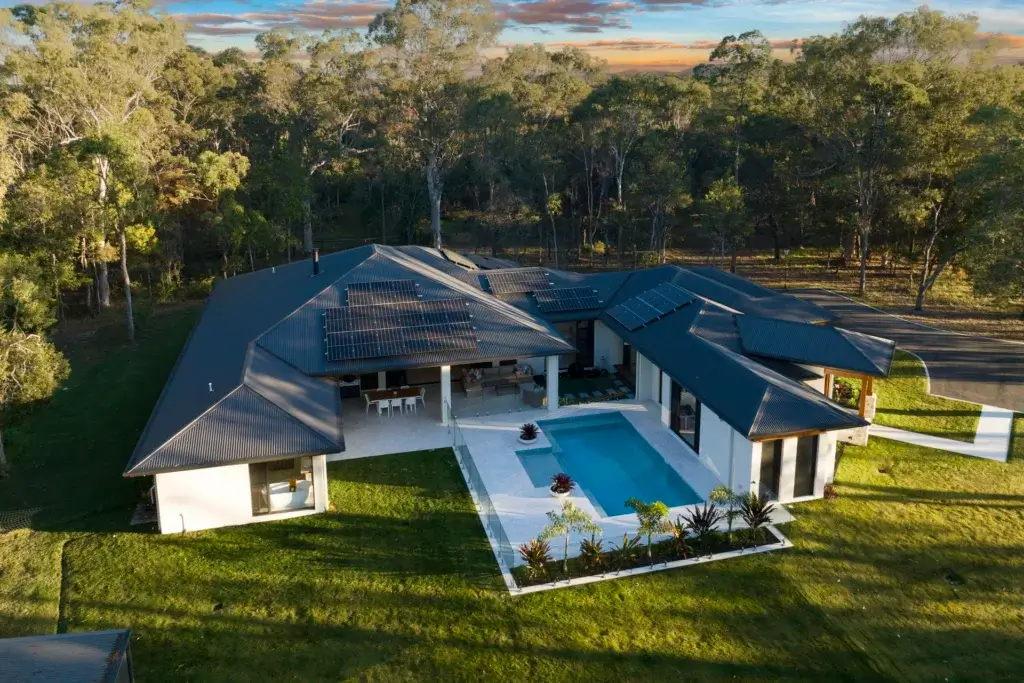 Antech Constructions Rushwood Ariel view of home